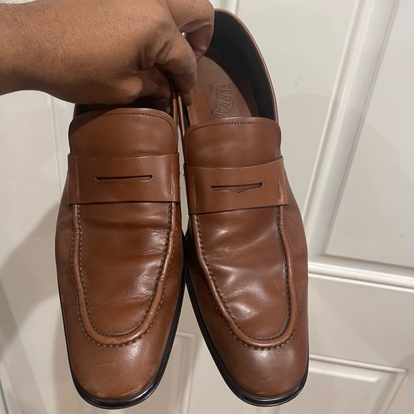Salvatore Ferragamo Tan Brown Penny Loafer Sz 10.5 D - Picture 4 of 12
